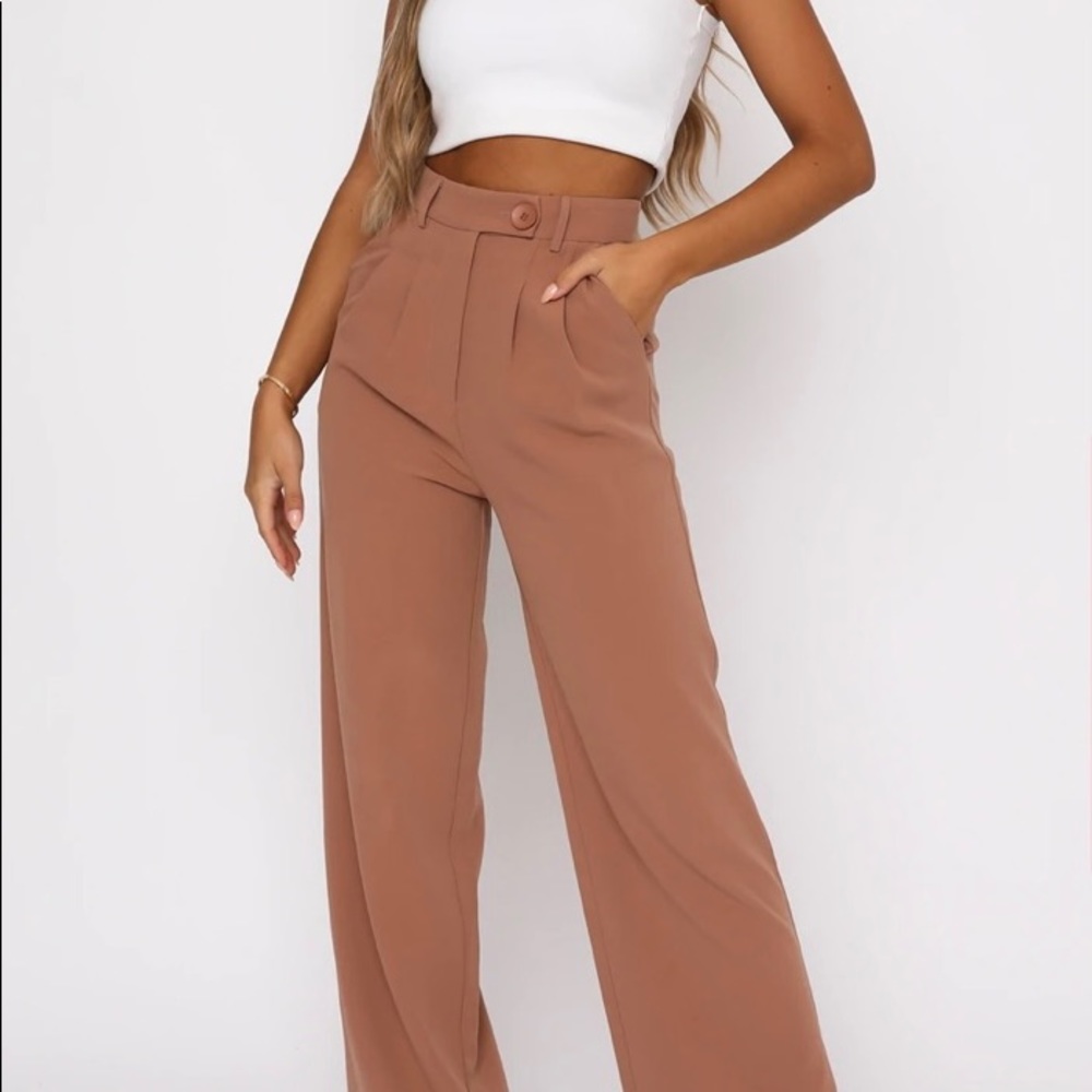 White Fox Boutique Press Pause Pants - Terracotta